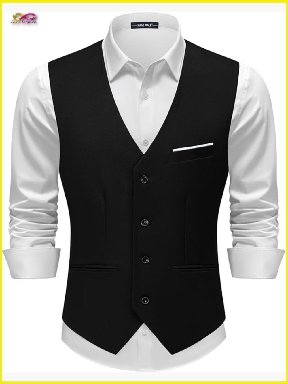 Slim Fit Dress Vest Formal Casual Business Waistcoat with Real Pockets